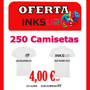 Packs de 250 camisetas